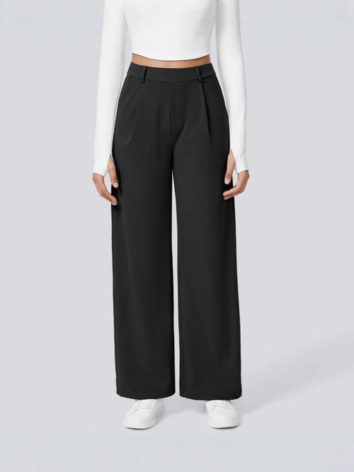 Pantalon Flex taille haute coupe droite, coloris Noir